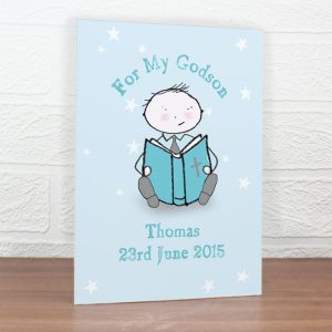Personalised Christening or Communion Card For Little Boy