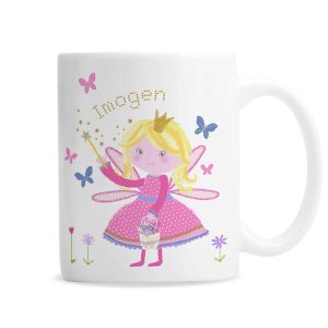 Girl's Personalised Fairy Princess Plastic Drop Proof Mug