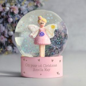 Personalised Pink Fairy Glitter Snow Globe
