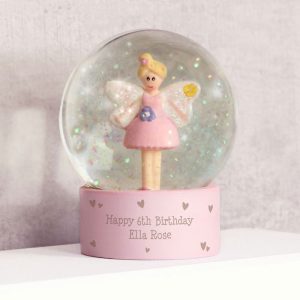 Personalised Pink Fairy Glitter Snow Globe