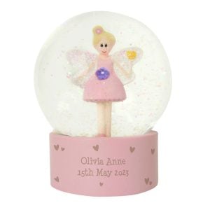 Personalised Pink Fairy Glitter Snow Globe