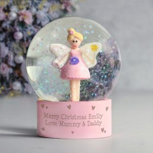 Personalised Pink Fairy Glitter Snow Globe
