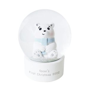 Personalised Polar Bear Christmas Snow Globe