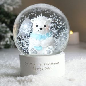 Personalised Polar Bear Christmas Snow Globe