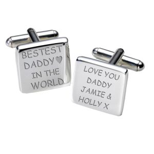 Bestest Daddy in the World Personalised Cufflinks