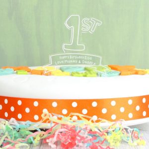 Personalised Acrylic 1st Birthday Cake Topper
