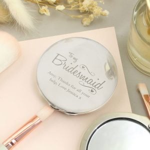Beautiful Bridesmaid Personalised Compact Mirror