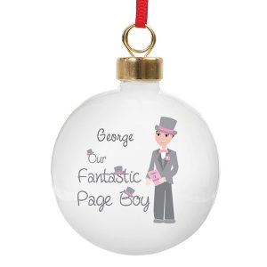 Personalised Our Fantastic Page Boy Christmas Tree Bauble