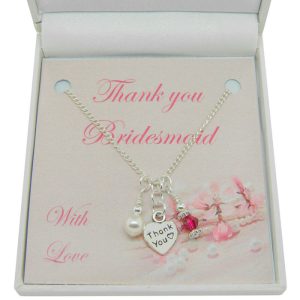 Bridesmaid or Flower Girl Thank You Birthstone Necklace