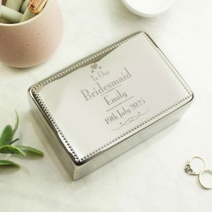 Personalised Wedding Bridesmaid Jewellery Box