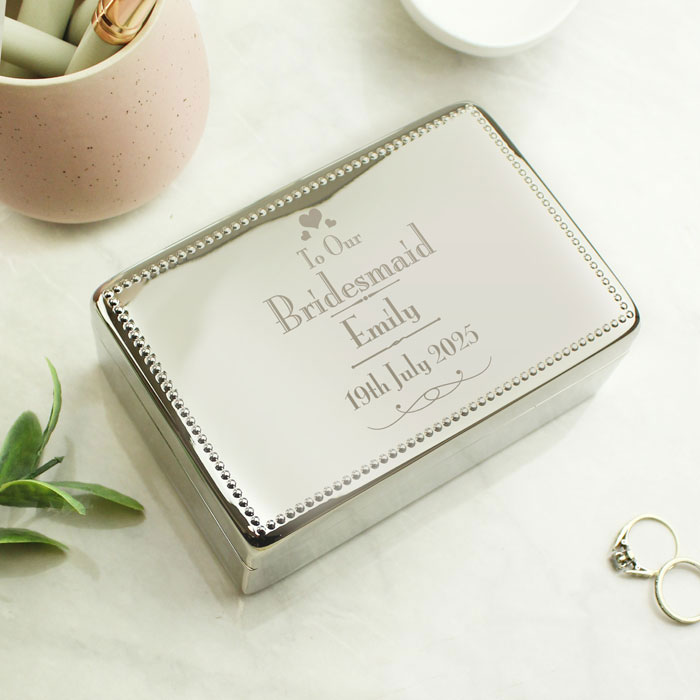 Personalised Wedding Bridesmaid Jewellery Box