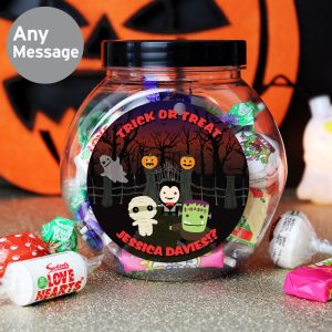 Children's Personalised Halloween Sweet Jar and Sweets