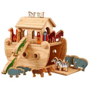Junior Natural Wooden Noah's Ark Toy Painted Characters
