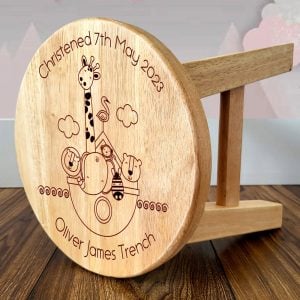 Noah's Ark Personalised Engraved Wooden Stool