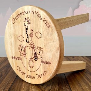 Noah's Ark Personalised Engraved Wooden Stool