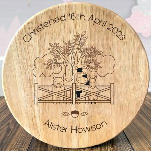 Personalised Engraved Wooden Farmyard Stool