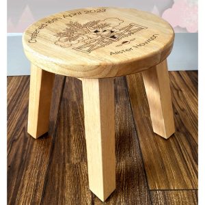 Personalised Engraved Wooden Farmyard Stool
