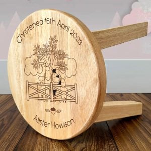 Personalised Engraved Wooden Farmyard Stool