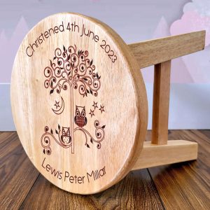 Owls Personalised Engraved Wooden Stool