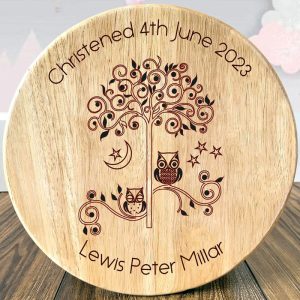 Owls Personalised Engraved Wooden Stool