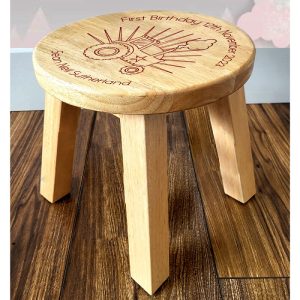 Boy's First Birthday Personalised Tractor Wooden Stool