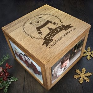 Oak Personalised Engraved Polar Bear Christmas Memory Box