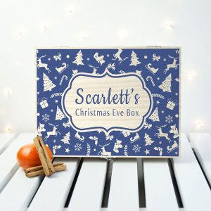 Personalised Christmas Eve Box With Festive Pattern Large