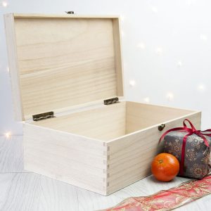 Personalised Christmas Eve Box With Festive Pattern Large