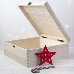 Personalised Christmas Eve Box With Festive Pattern Large