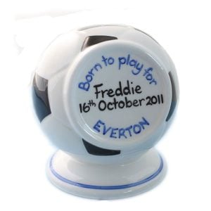 Personalised Boy's Bone China Football Money Box