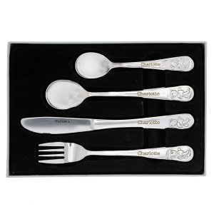 Personalised Teddy 4 Piece Stainless Steel Cutlery Set