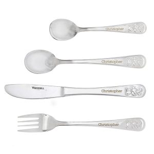 Personalised Teddy 4 Piece Stainless Steel Cutlery Set