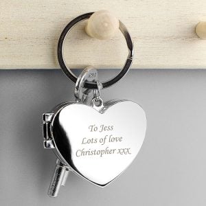Personalised Heart Photo Frame Keyring