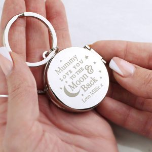 Personalised To the Moon and Back Photo Keyring Any Message
