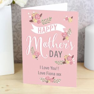 Personalised Floral Bouquet Mothers Day Card