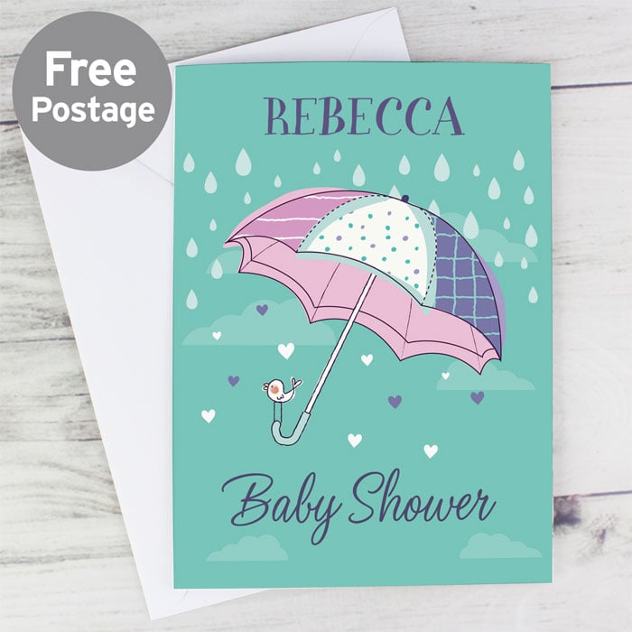 Personalised Baby Shower Umbrella Card