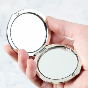 Personalised Bridesmaid Swirls and Hearts Compact Mirror