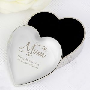 Personalised Mum Swirls Hearts Trinket Box Any Message