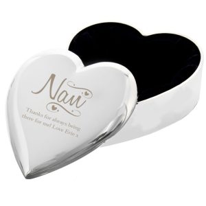 Personalised Nan Swirls and Hearts Trinket Box Any Message