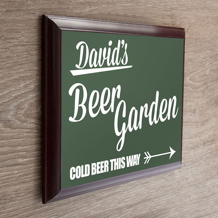 Personalised Beer Garden Framed Metal Garden Plaque