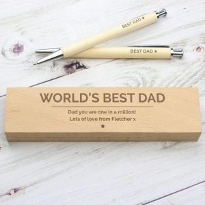 Personalised Classic Wooden Pen and Pencil Box Set