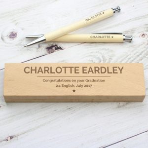 Personalised Classic Wooden Pen and Pencil Box Set