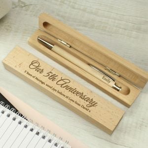 Personalised Any Message Wooden Pen and Box Set