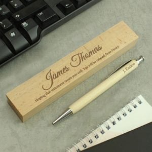 Personalised Any Message Wooden Pen and Box Set