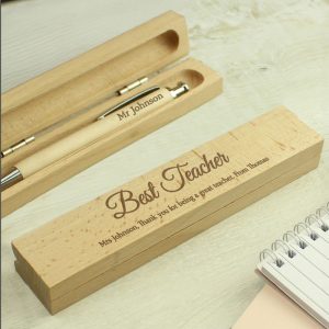 Personalised Any Message Wooden Pen and Box Set