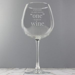 Personalised One Glass Whole Bottle of Wine Glass