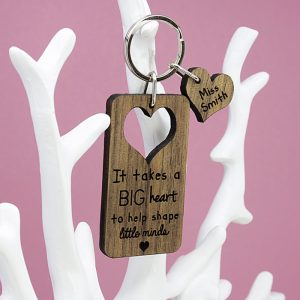 Big Heart To Shape Little Minds Personalised Teacher Keyring