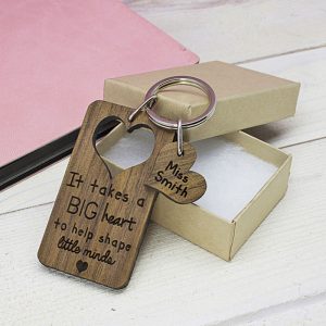 Big Heart To Shape Little Minds Personalised Teacher Keyring