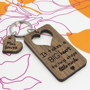 Big Heart To Shape Little Minds Personalised Teacher Keyring