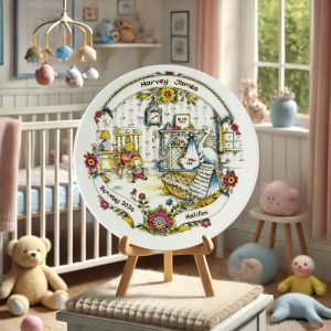 Personalised Traditional China Baby Birth Plate